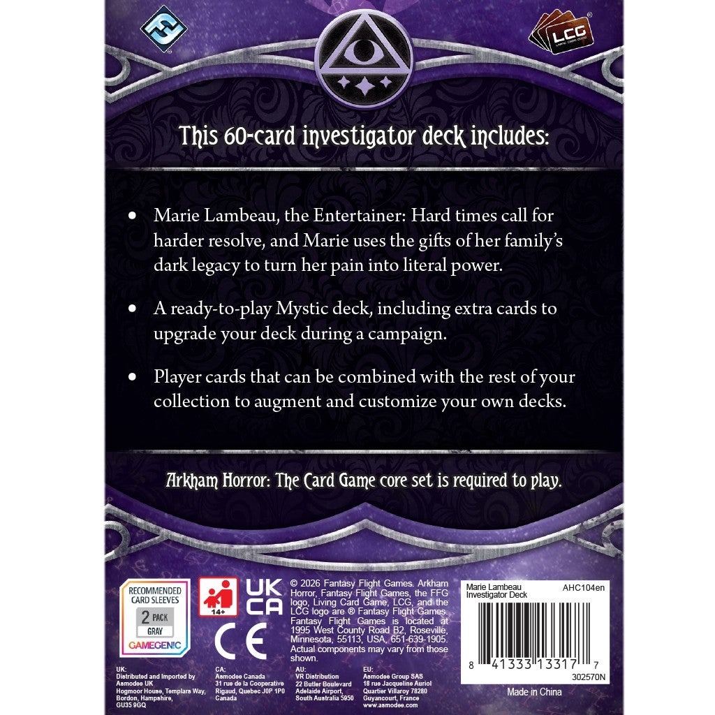 arkham horror mystic cards LCG: Marie Lambeau Investigator Deck Arkham Horror LCG: Top 10