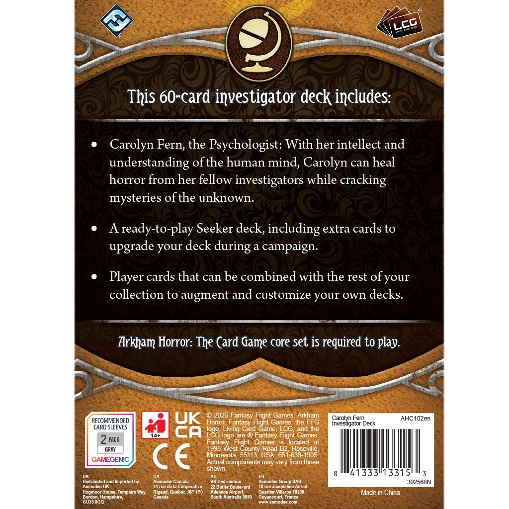 arkham horror card game decks Horror: The - Carolyn Fern Investigator Deck you have the chance to invite a new faces to your games with the harvey walters investigator starter deck Arkham Horror: The Card Game